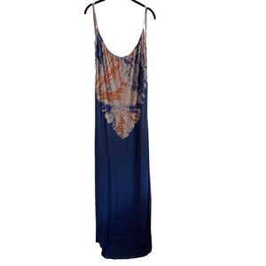 Gypsy 05 Bamboo Tie Dye Maxi Spaghetti Strap Dress Size Large